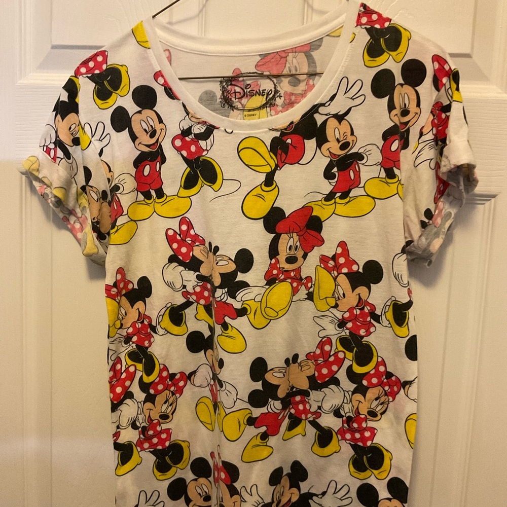 Woman’s Disney Mickey Mouse Graphic T-Shirt - White, Red, Yellow